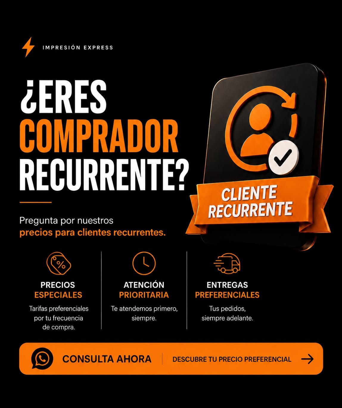 Banner para comprador recurrente de Imago Xpress
