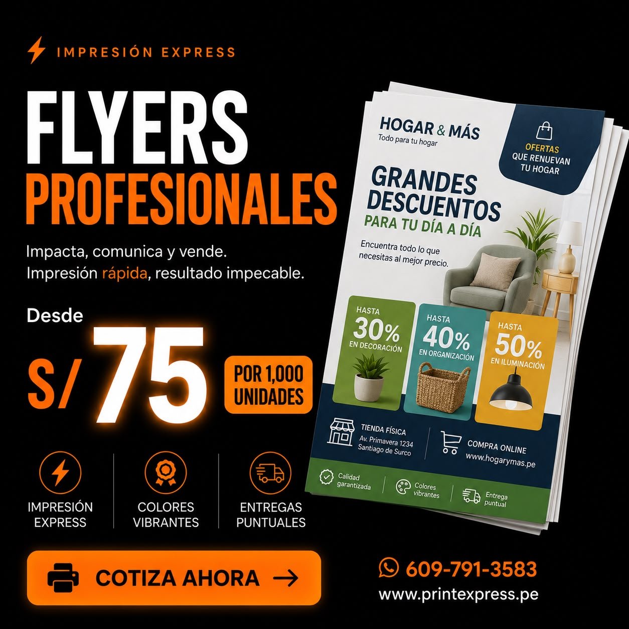 Banner de flyers desde 75 soles