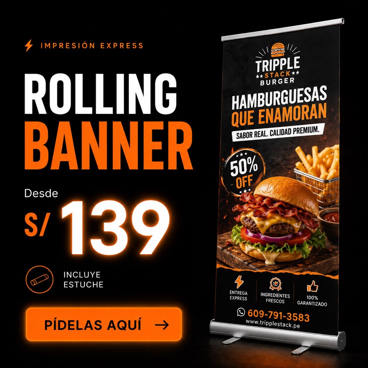 Banner de rolling banner desde 139 soles