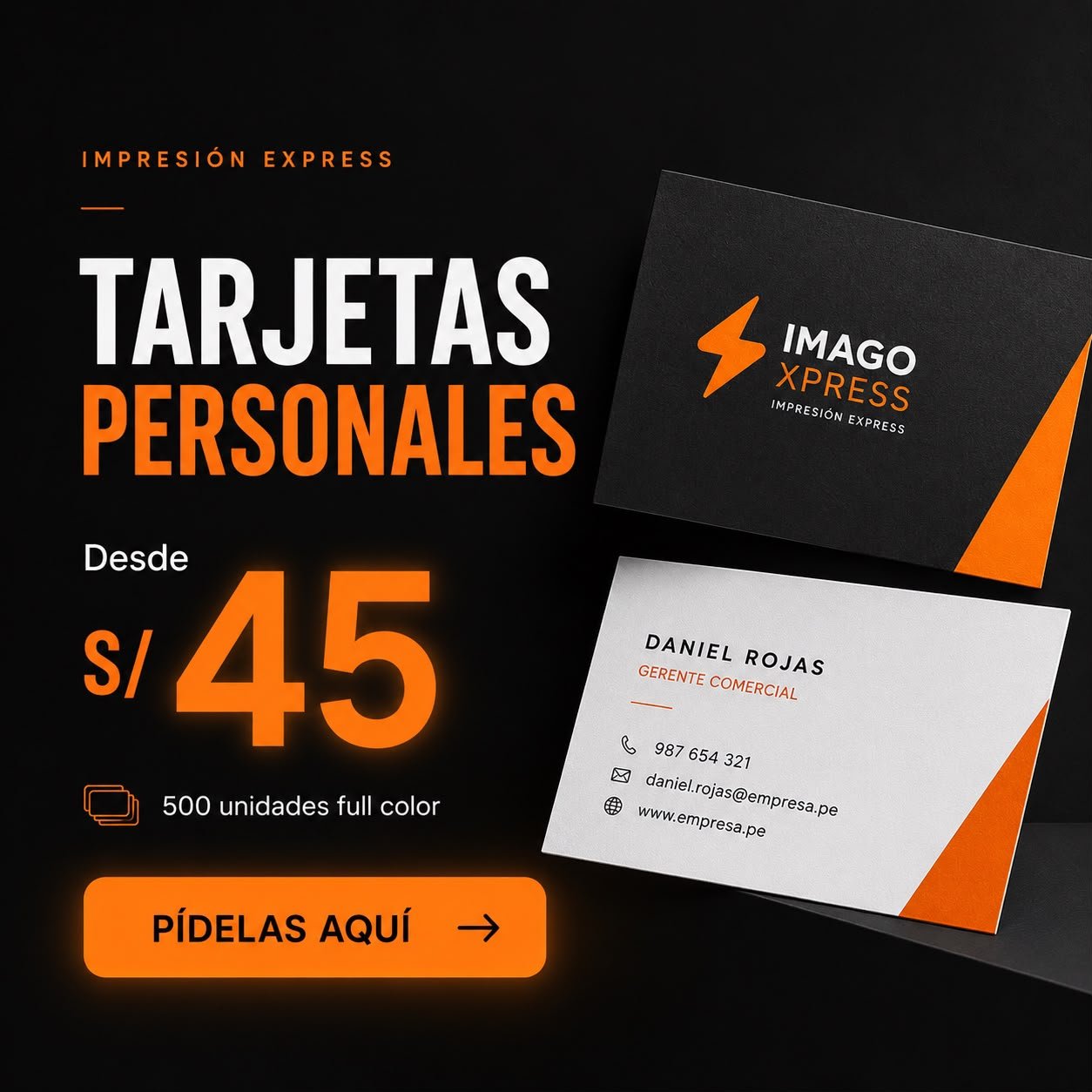Banner de tarjetas personales desde 75 soles